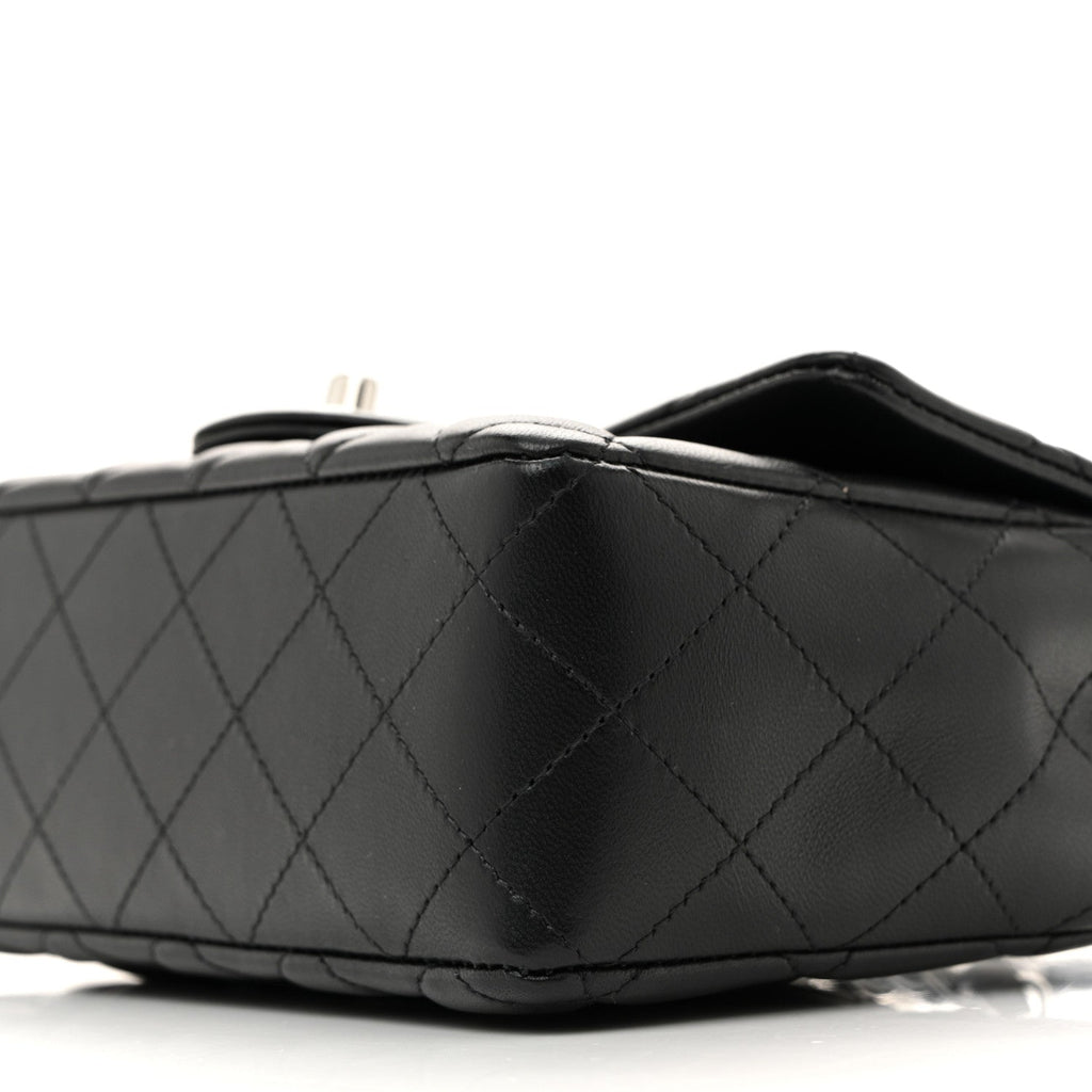 Chanel Lambskin Quilted Mini Rectangular Flap Black