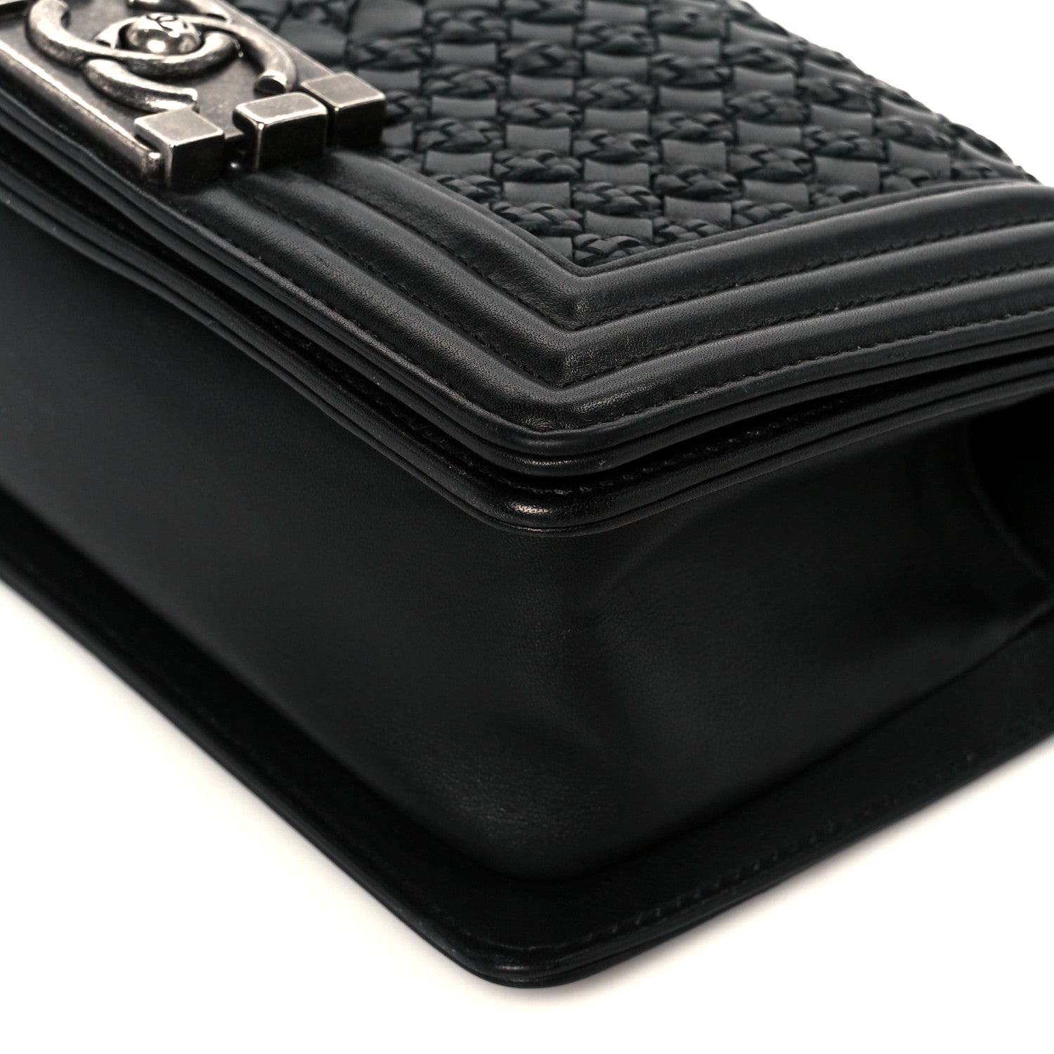 Chanel Lambskin Braided Woven Small Boy Flap Black