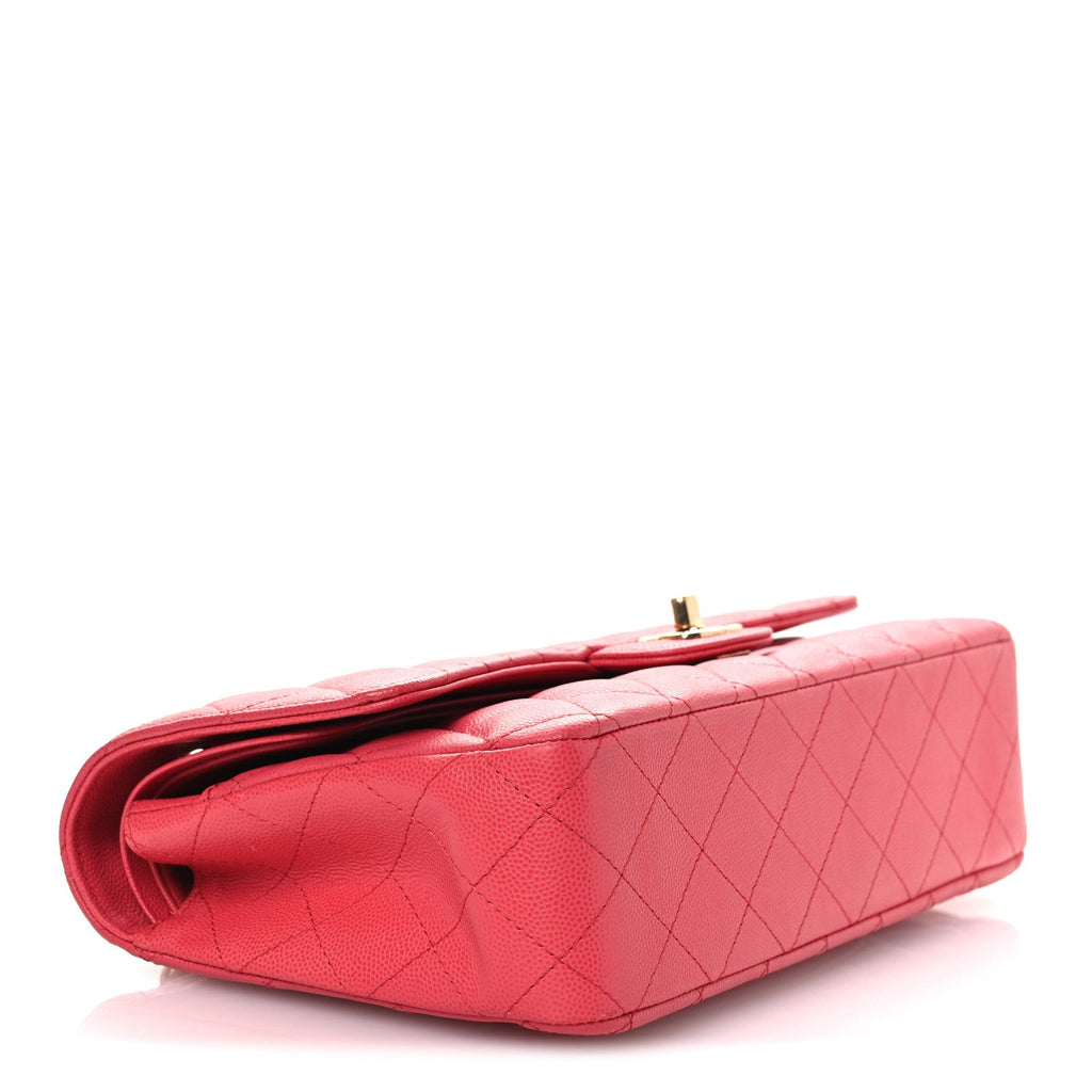 Chanel Caviar Quilted Medium Double Flap Dark Pink
