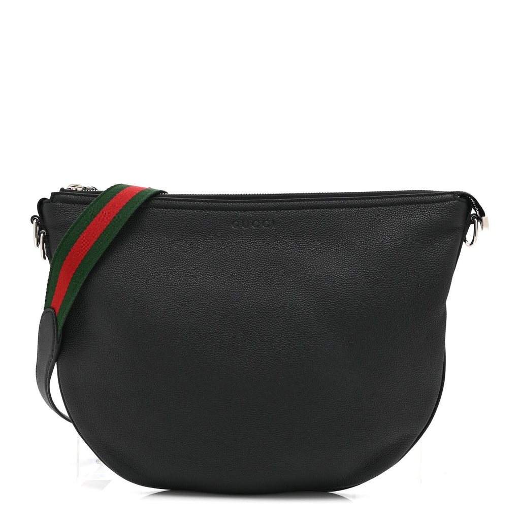 Gucci Calfskin Emblem Shoulder Bag Black