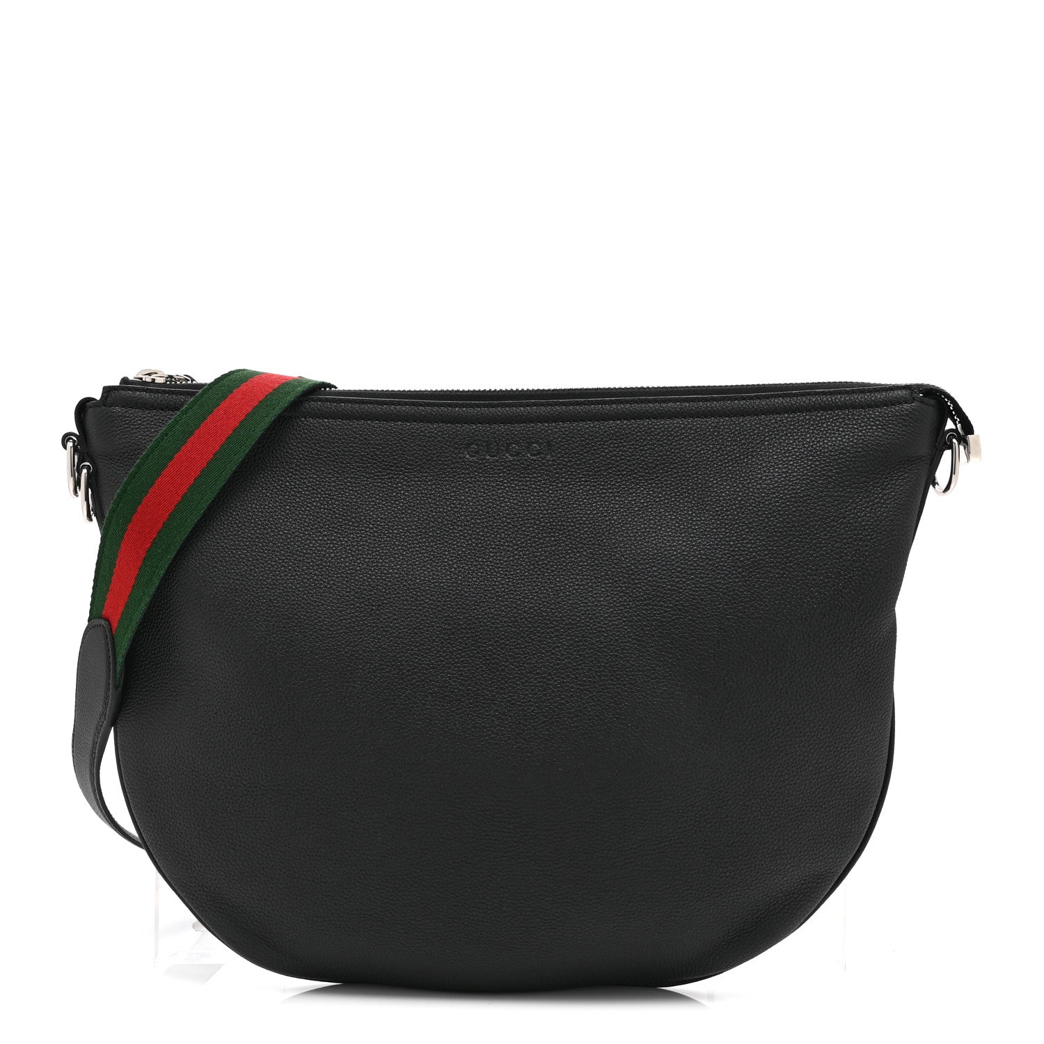 Gucci Calfskin Emblem Shoulder Bag Black