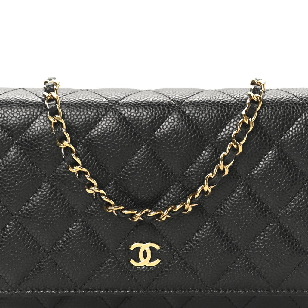 Chanel Caviar Quilted Wallet on Chain WOC Black
