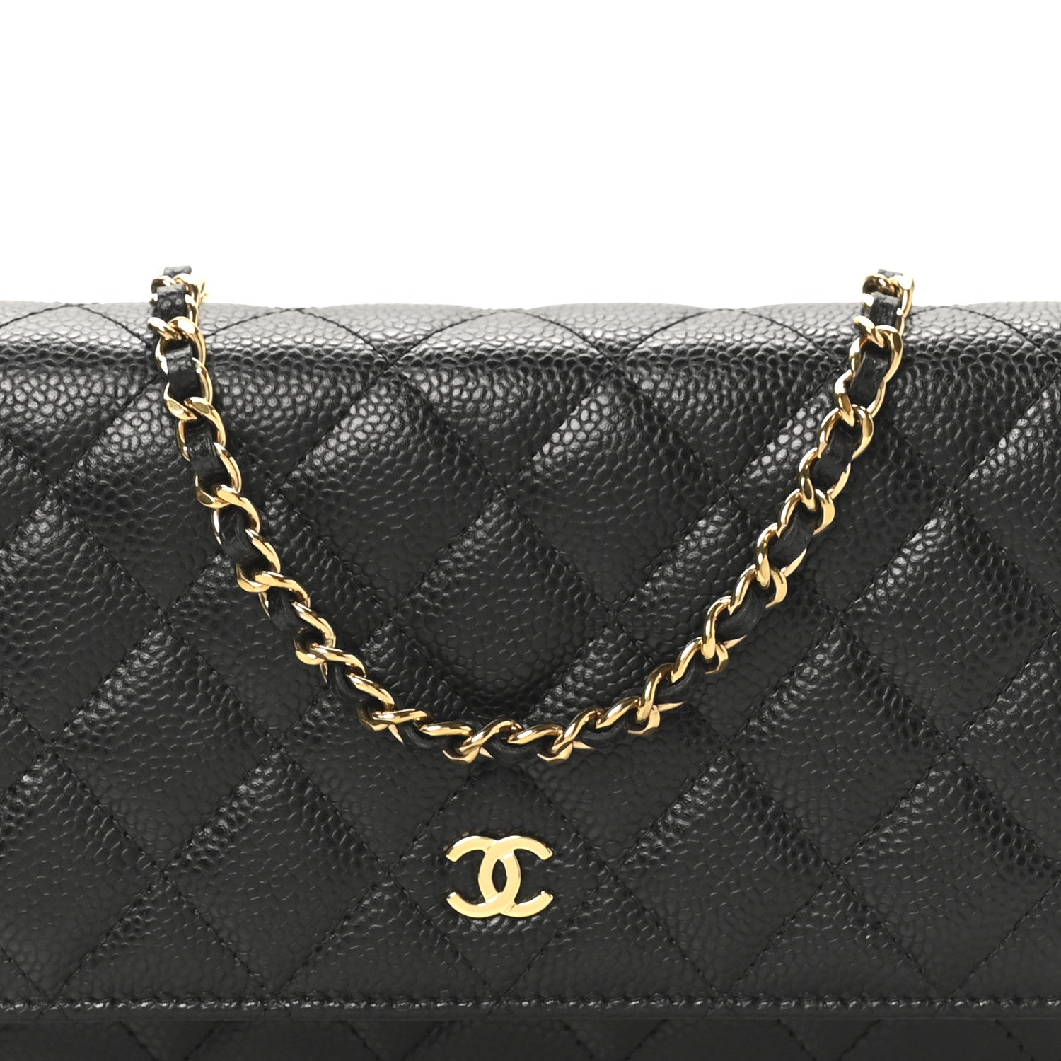 Chanel Caviar Quilted Wallet on Chain WOC Black