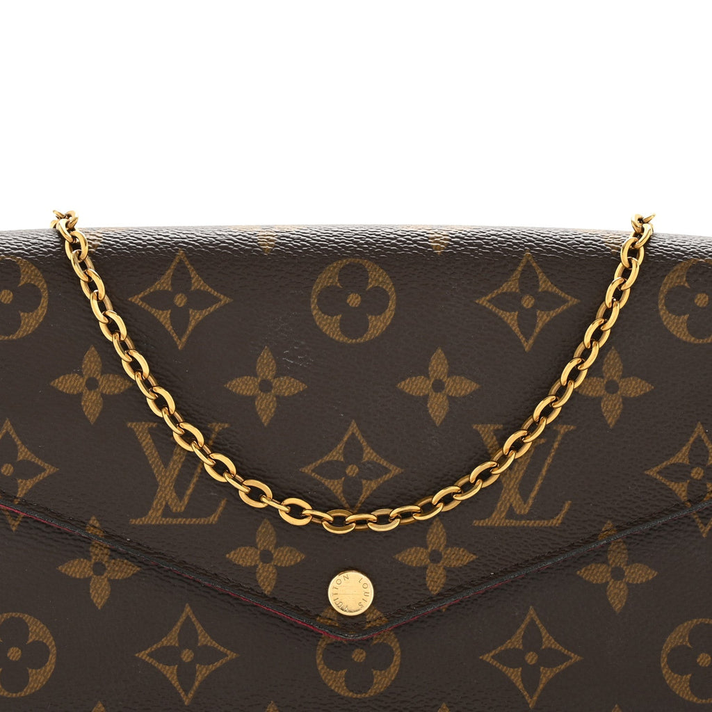 Louis Vuitton Monogram Pochette Felicie Chain Wallet Fuchsia