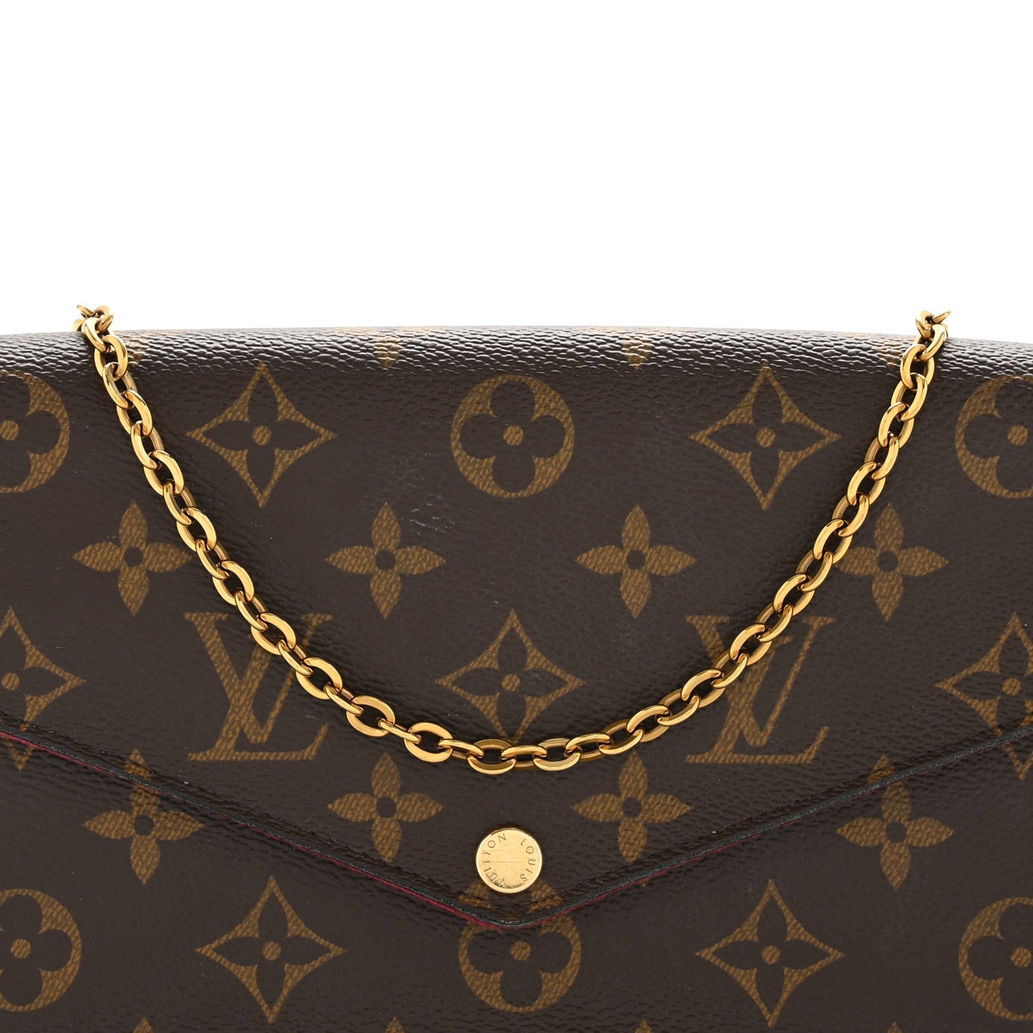 Louis Vuitton Monogram Pochette Felicie Chain Wallet Fuchsia