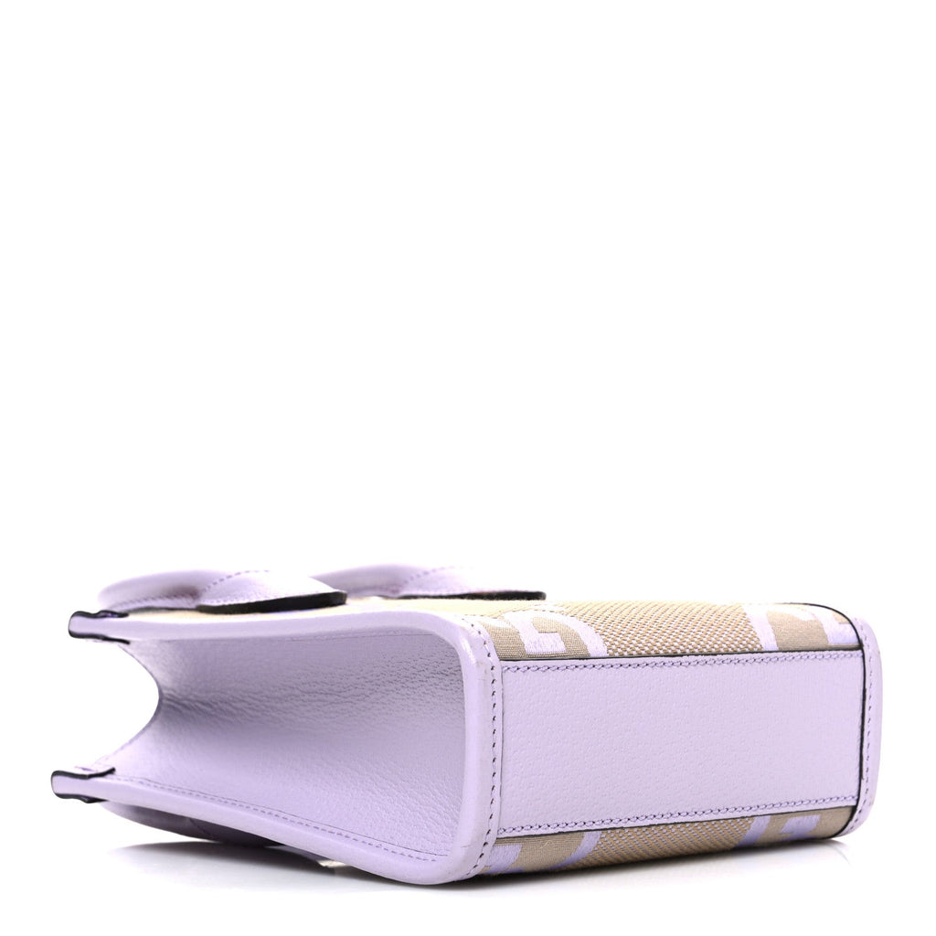 Gucci Monogram Jumbo GG Textured Dollar Calfskin Mini Tote Bag Beige Lapis