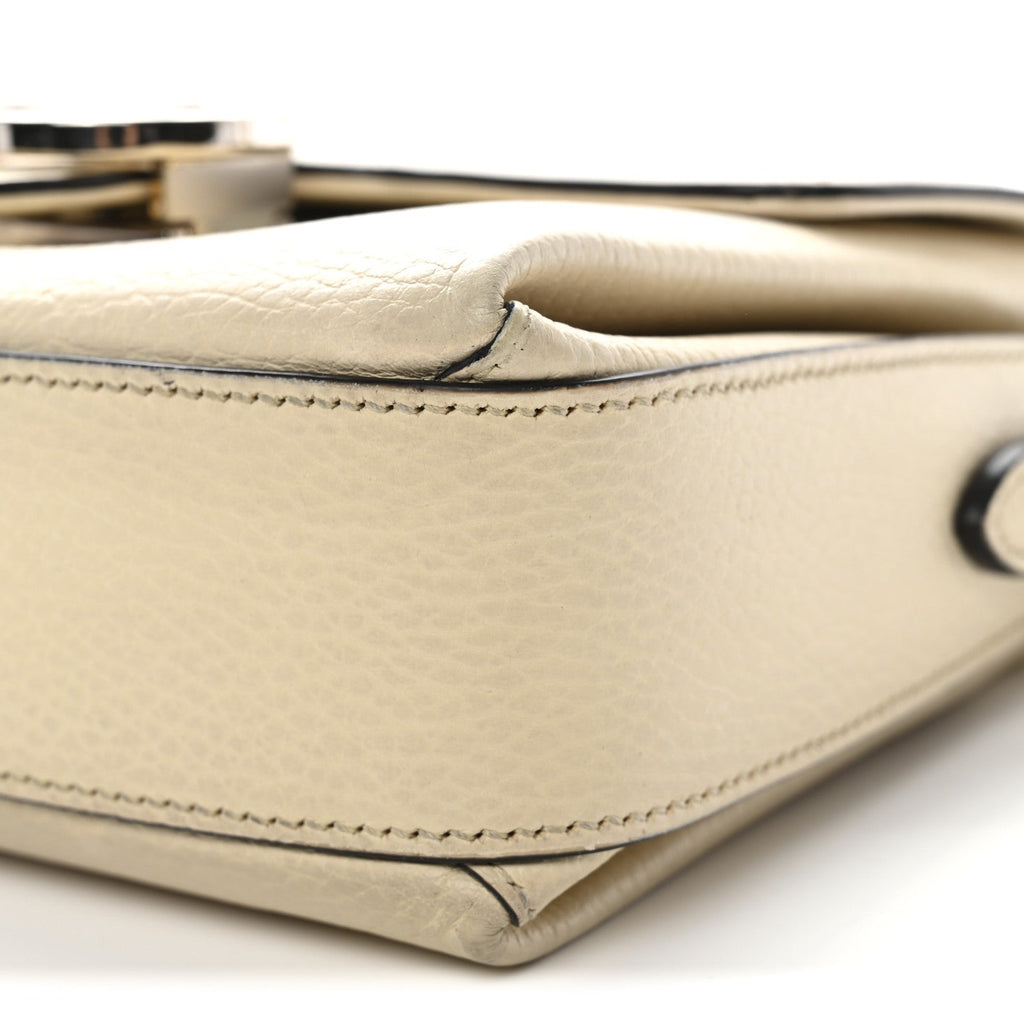 Gucci Dollar Calfskin Interlocking G Crossbody Bag Mystic White