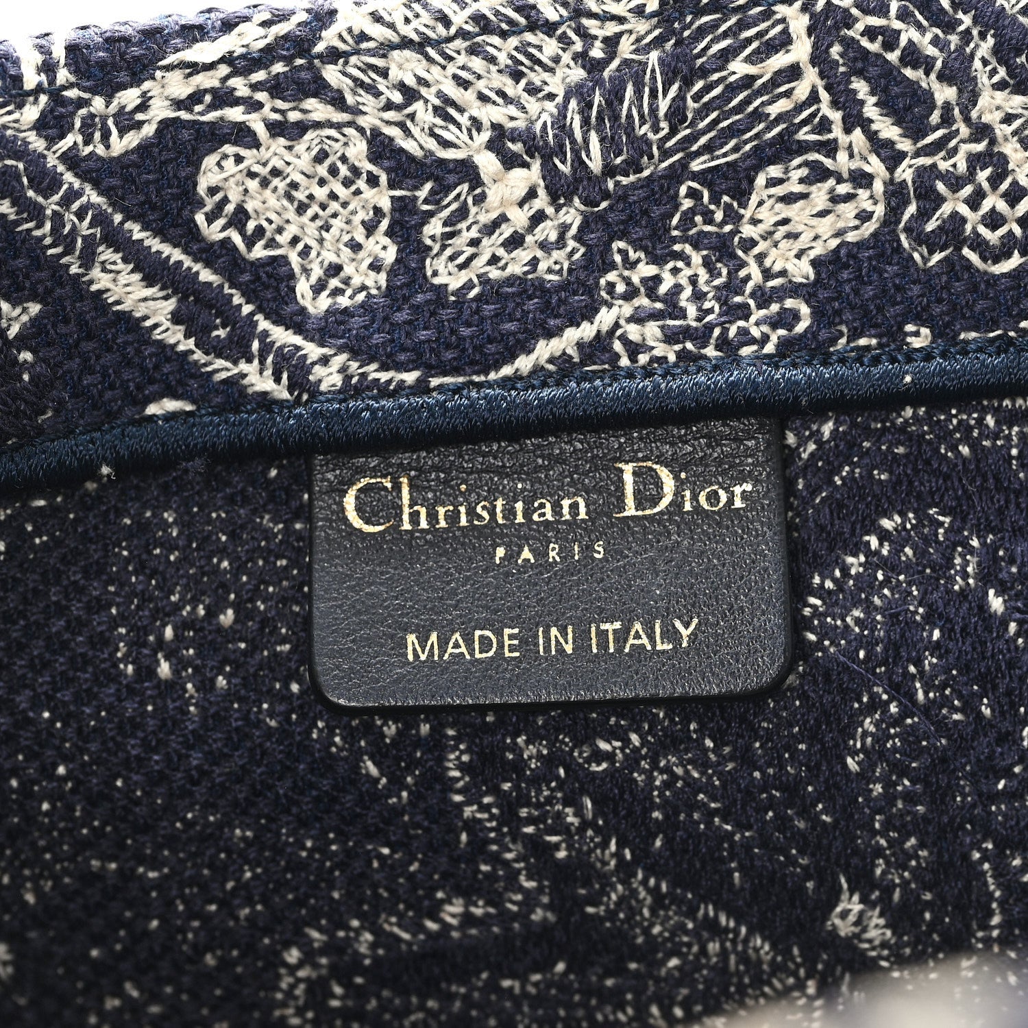 Christian Dior Canvas Embroidered Large Dioriviera Toile De Jouy Reverse Book Tote Blue