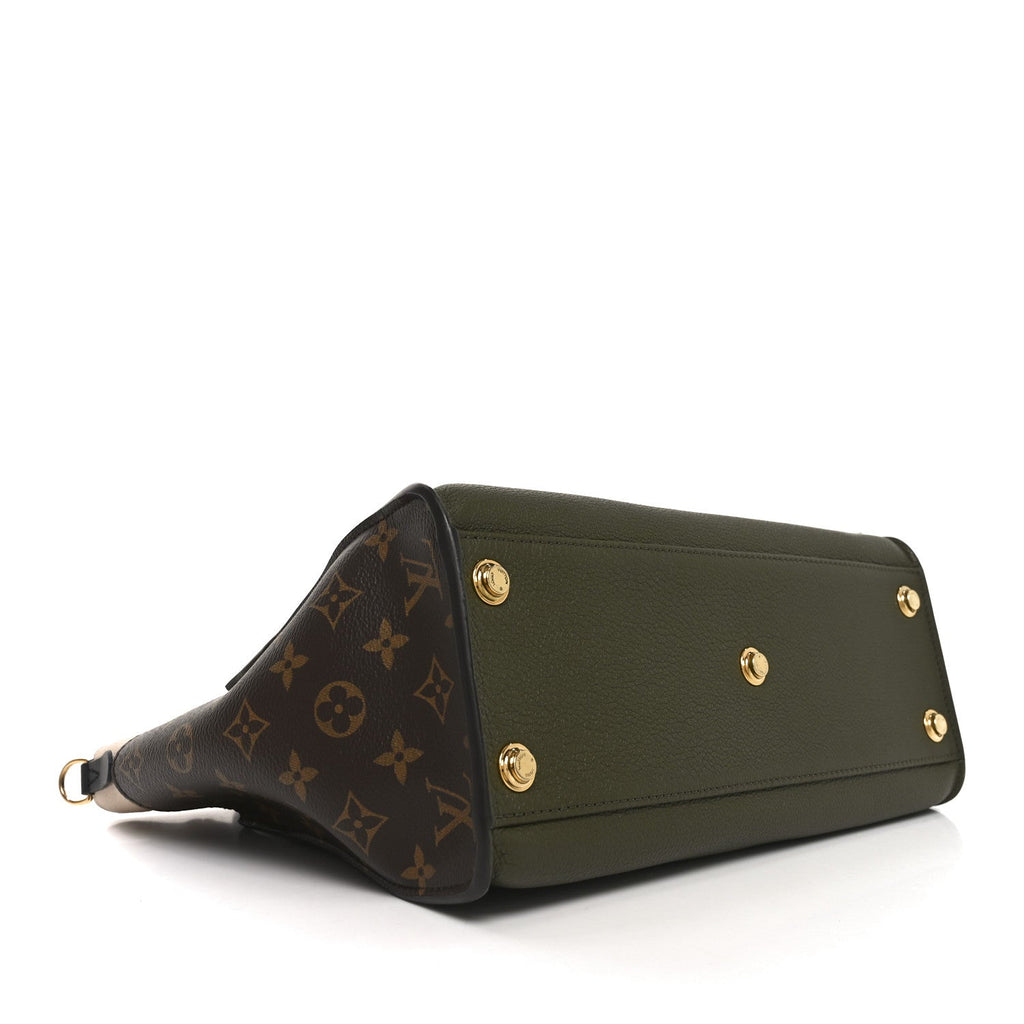 Louis Vuitton Calfskin Monogram On My Side MM Laurier Green Toffee Latte Beige