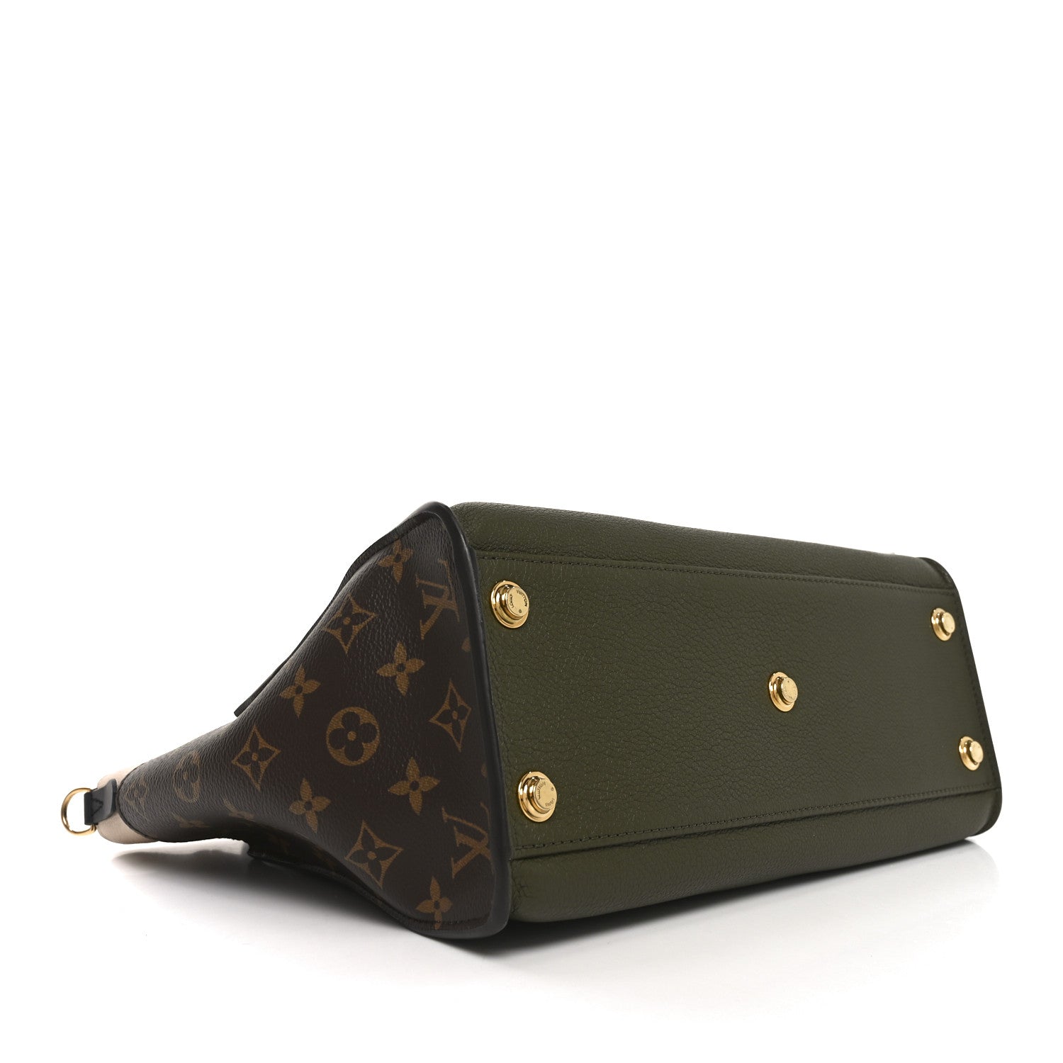 Louis Vuitton Calfskin Monogram On My Side MM Laurier Green Toffee Latte Beige