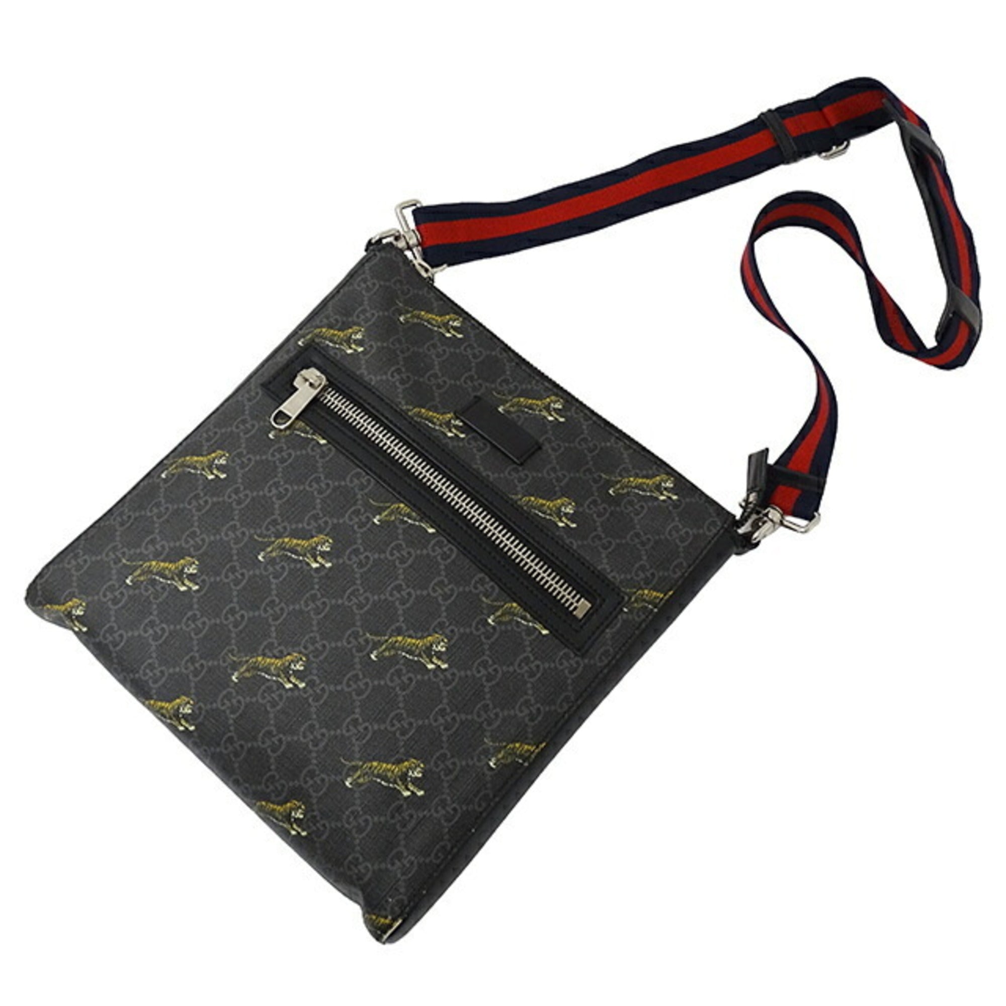 GUCCI Bag Men's GG Supreme Shoulder Black 474137 Tiger