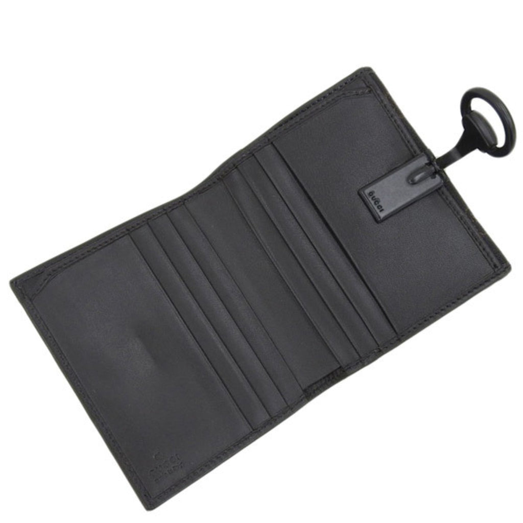 GUCCI Horsebit GG Canvas Bifold Wallet 101604 Black Women's