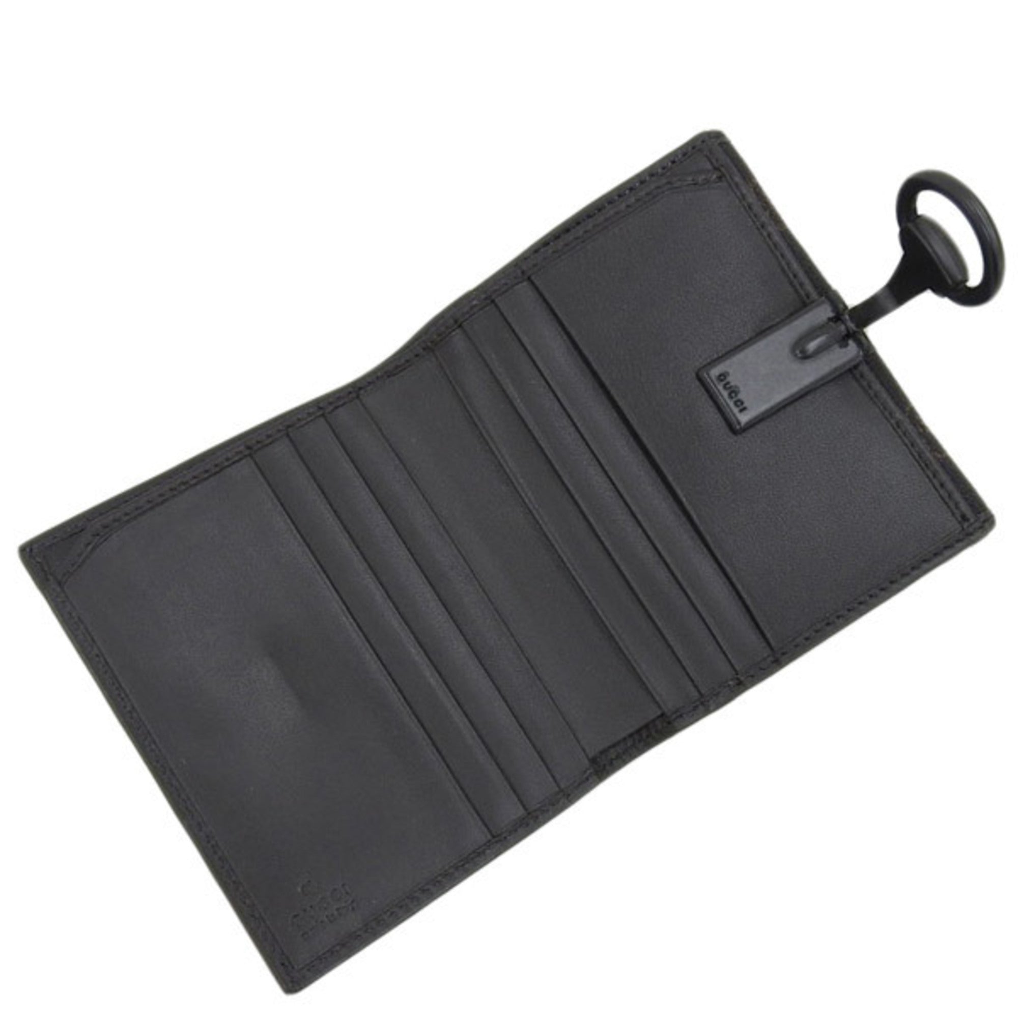 GUCCI Horsebit GG Canvas Bifold Wallet 101604 Black Women's