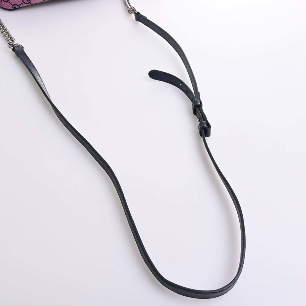 GUCCI GG Marmont Canvas Leather Chain Shoulder Bag 447632 Multicolor Women's