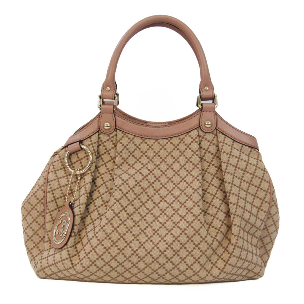 GUCCI Sukey 211944 Women's Leather,GG Canvas Handbag Beige,Khaki