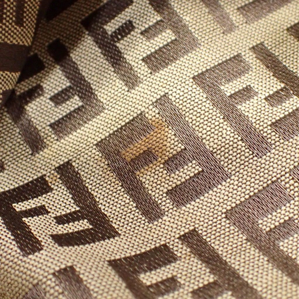 FENDI Handbag Zucchino Women's Brown Canvas Leather 8BH018