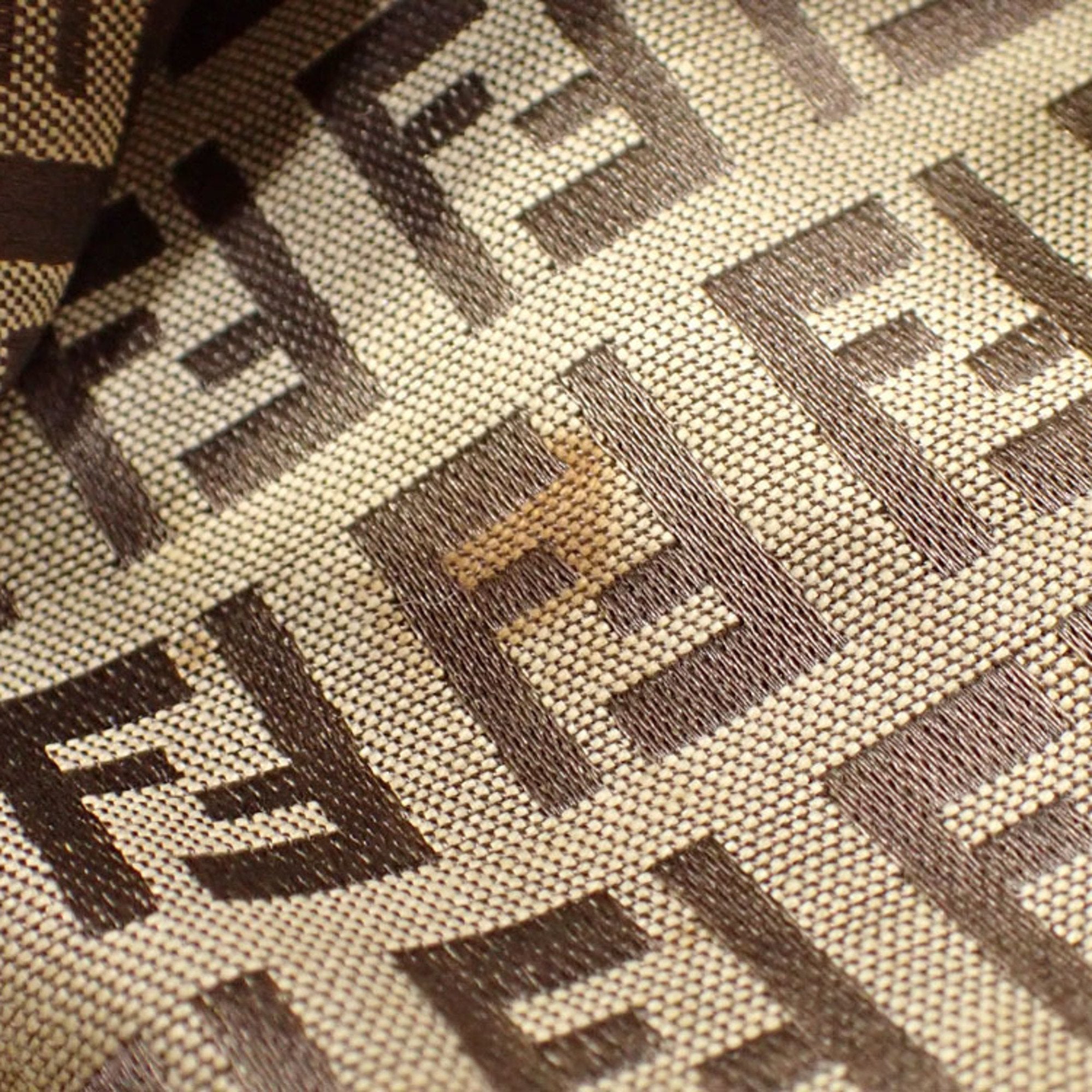 FENDI Handbag Zucchino Women's Brown Canvas Leather 8BH018