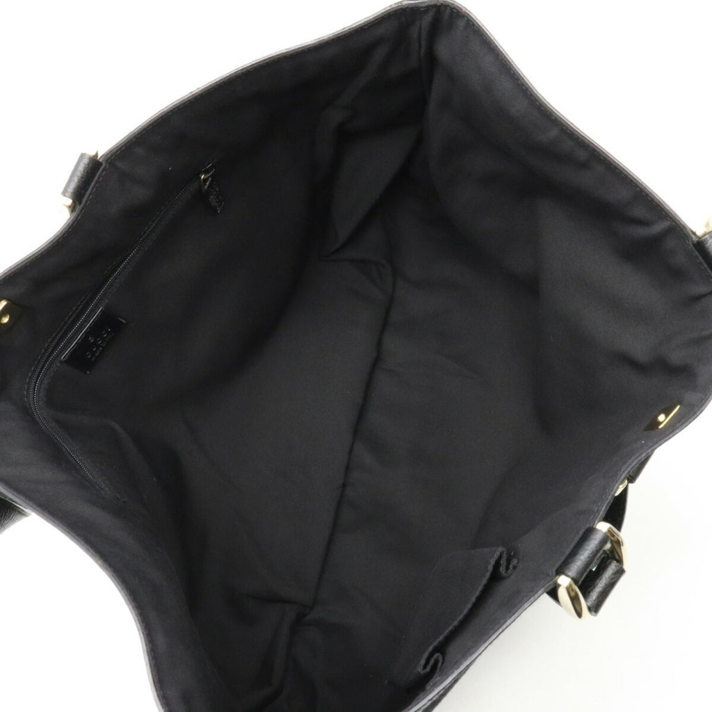 GUCCI Abbey GG Canvas Tote Bag Shoulder Leather Black 141472