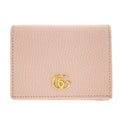 GUCCI GG Marmont Leather Bifold Wallet 456126 Pink Women's