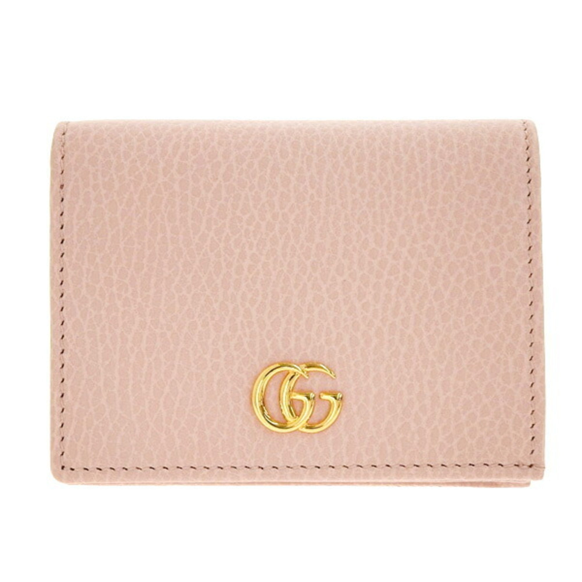GUCCI GG Marmont Leather Bifold Wallet 456126 Pink Women's