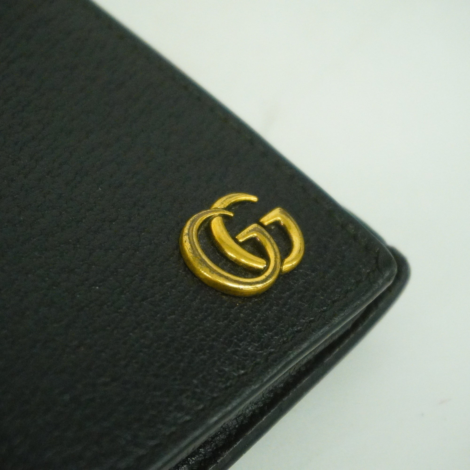 GUCCIAuth  GG Marmont 428740 Women's Leather Long Wallet [bi-fold] Black