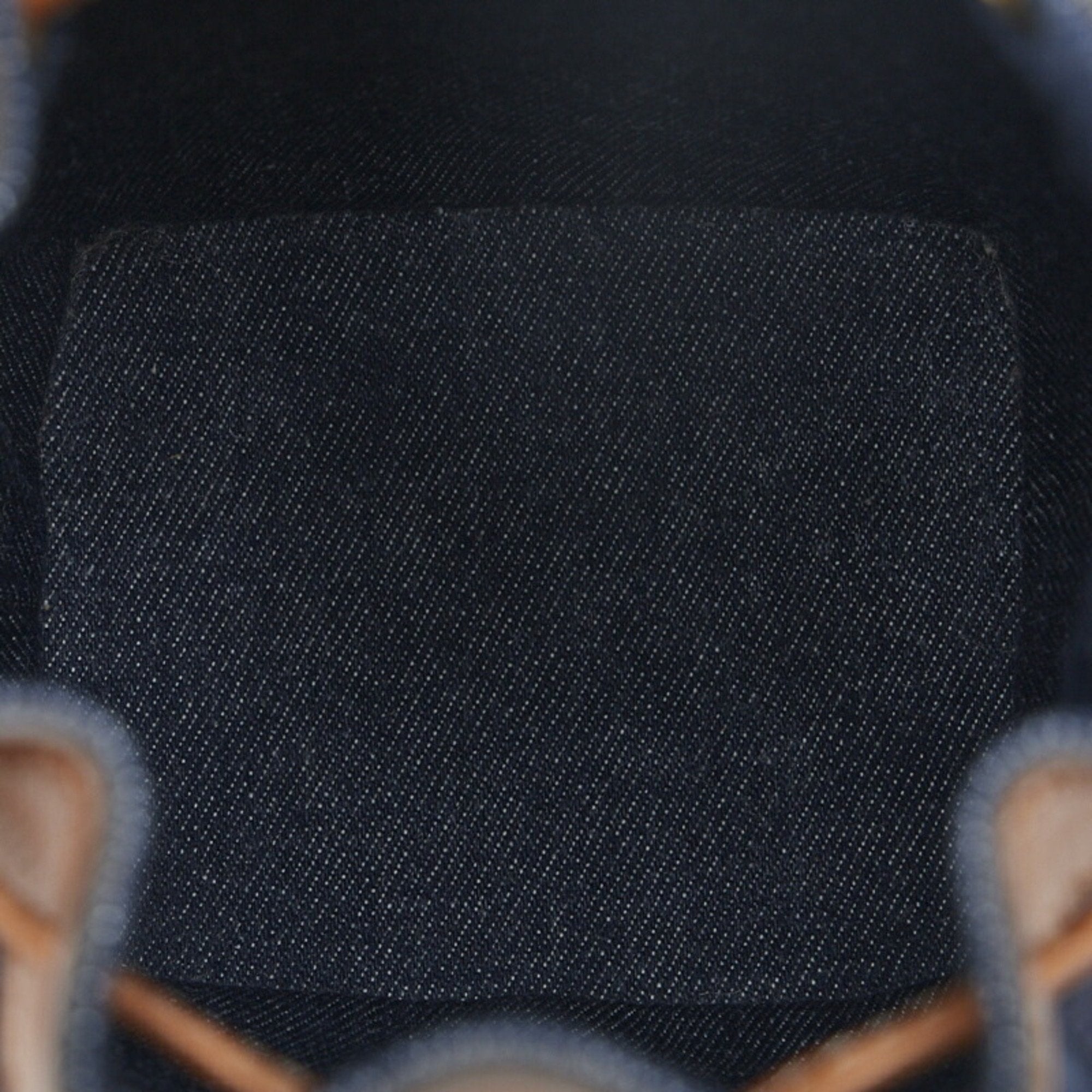 FENDI Zucca Montresor shoulder bag handbag 8BS010 indigo blue brown leather ladies