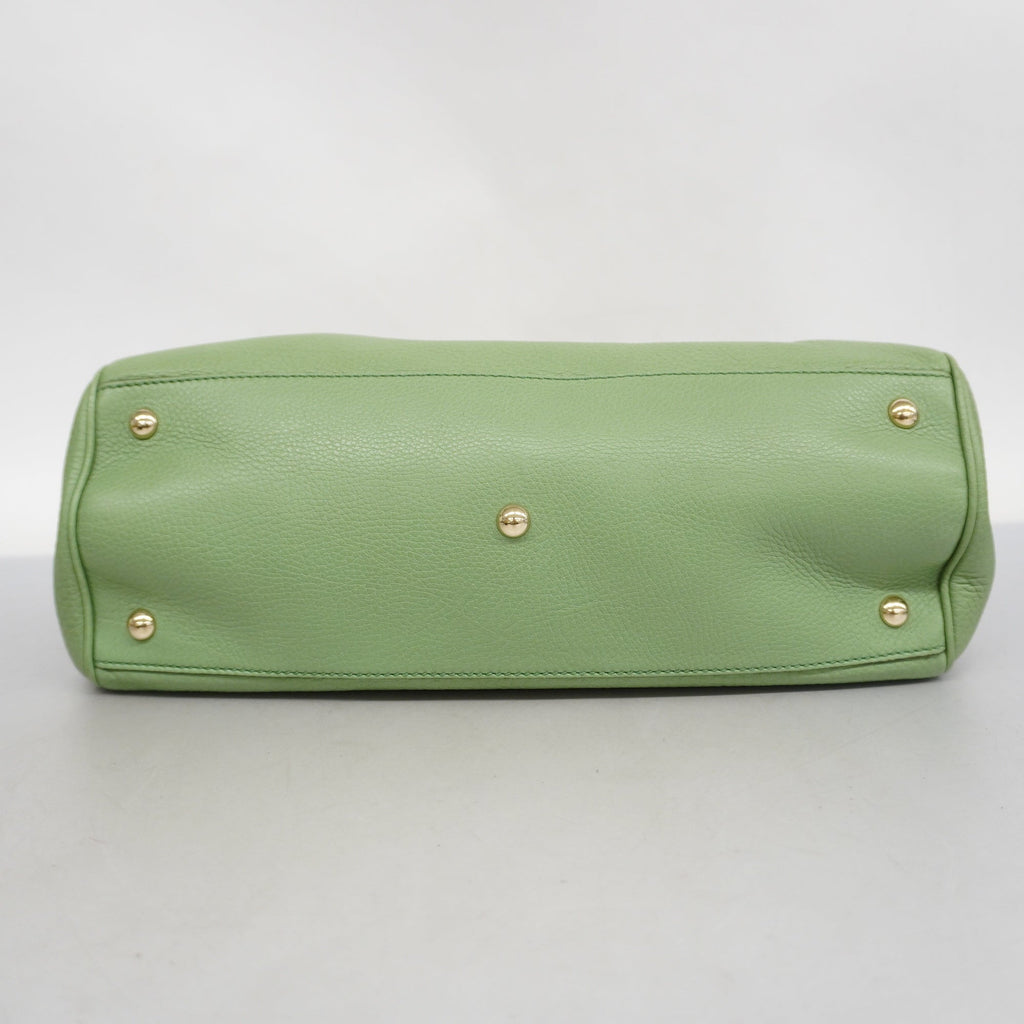 GUCCI  Bamboo 2way Bag 323660 Leather Handbag,Shoulder Bag Light Green