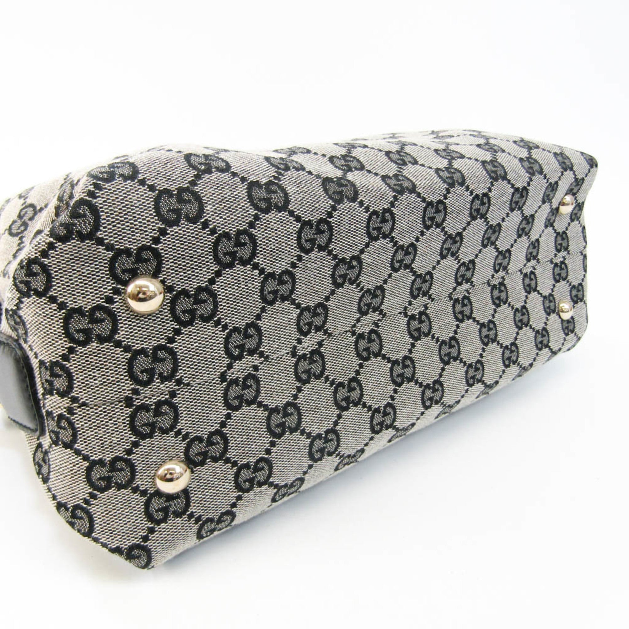 GUCCI GG Canvas 272375 Women's Leather,Canvas Handbag Black,Gray