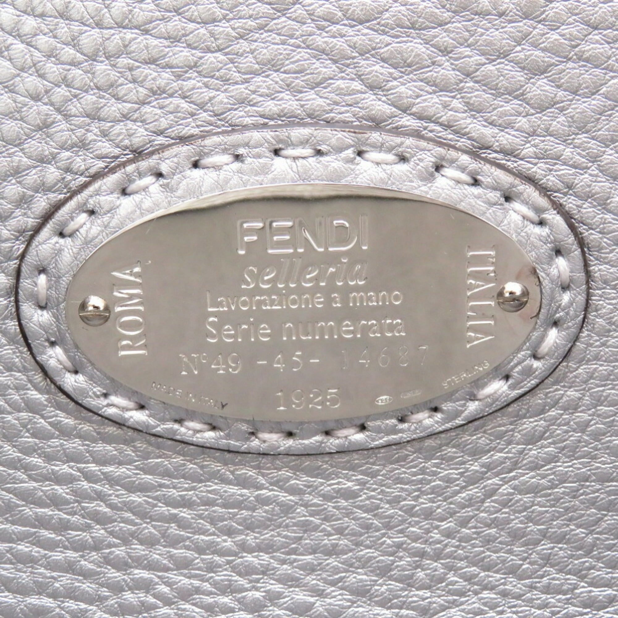 FENDI leather silver 8BH257 tote bag