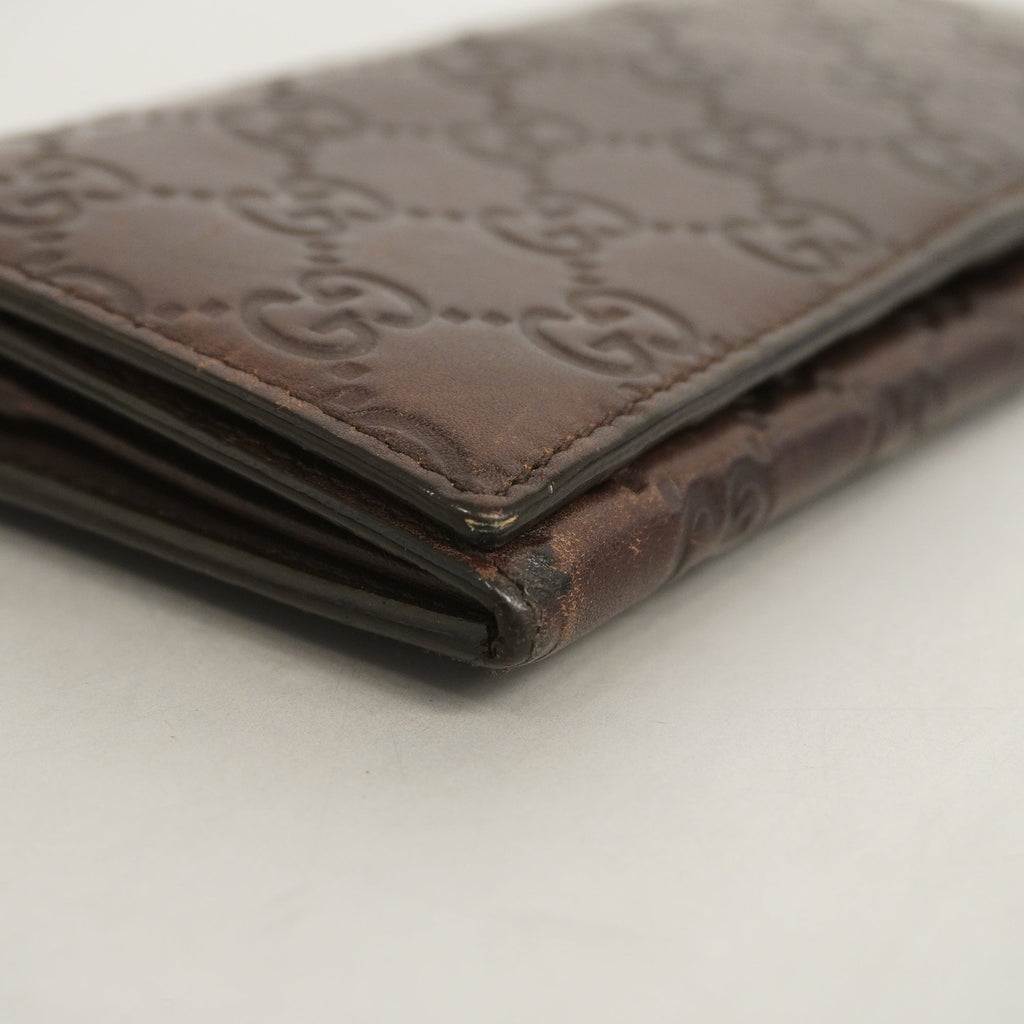 GUCCI ssima Bi-fold Long Wallet Silver Metal Fittings 233154 Brown