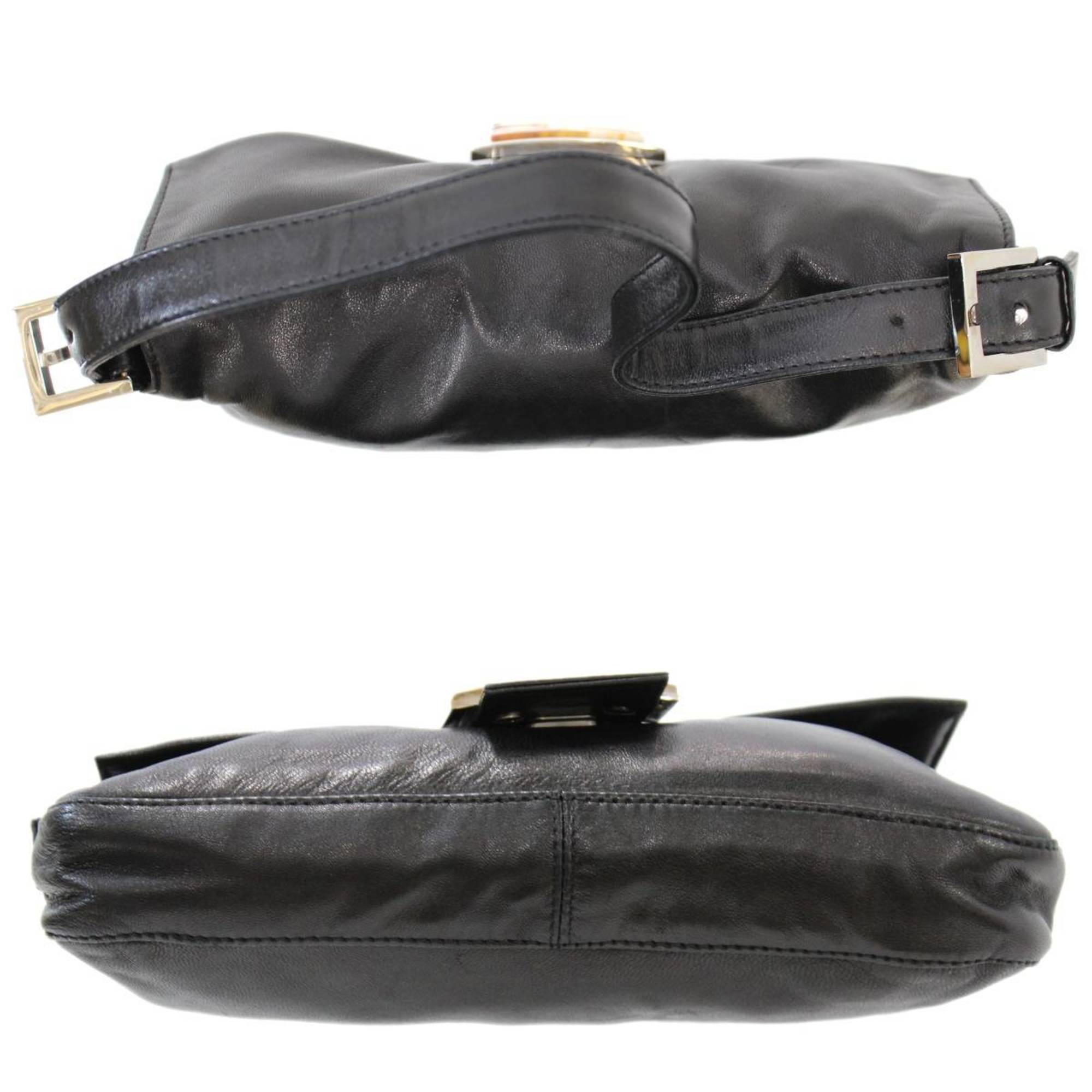 FENDI mamma bucket handbag leather black