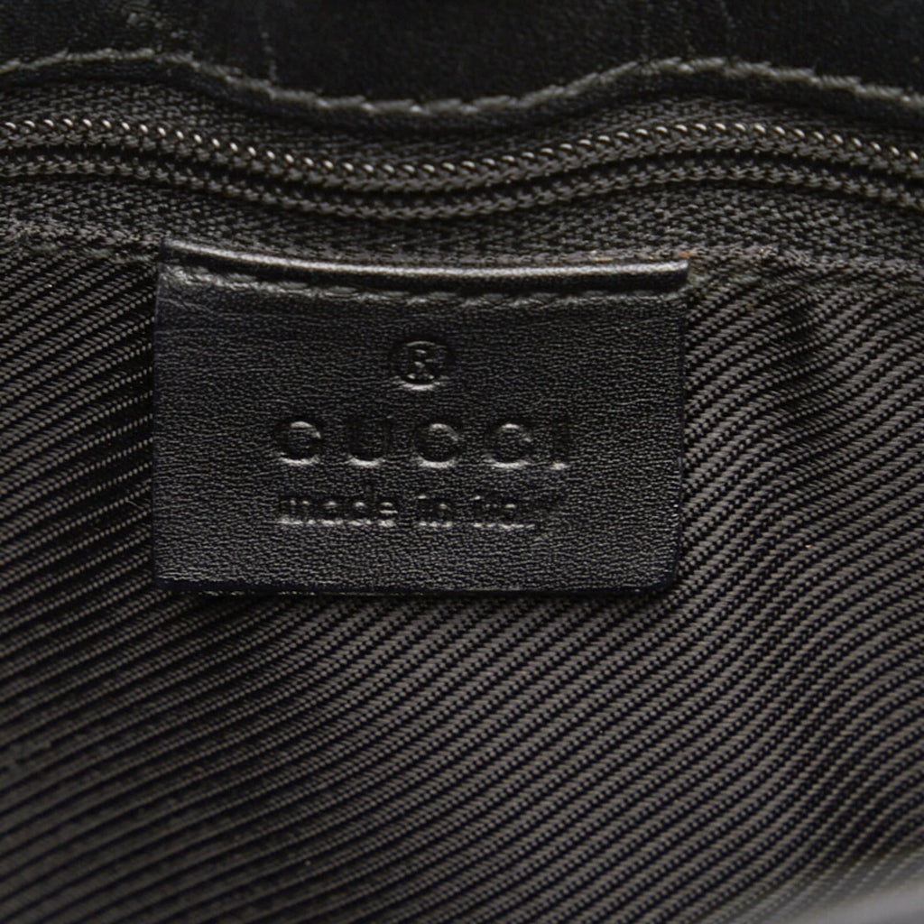 GUCCI GG Canvas One Shoulder Bag 33900 Black Leather Women's