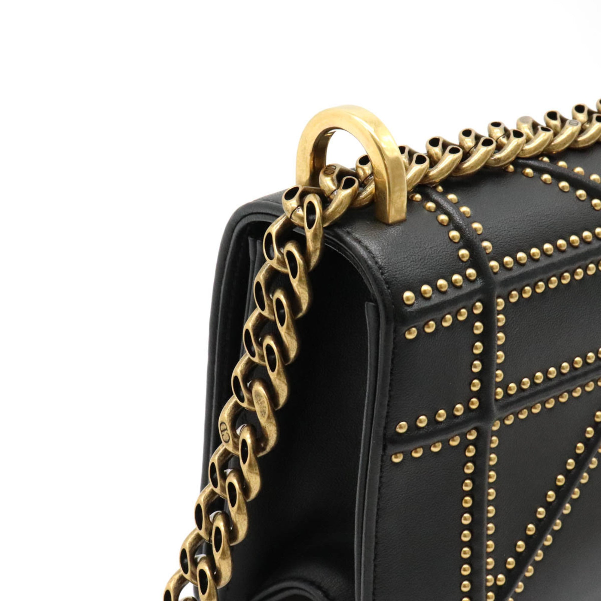 CHRISTIAN DIOR Bag Diorama diorama chain bag shoulder studs leather black