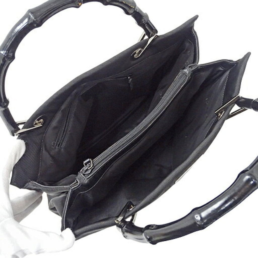 GUCCI Bag Ladies Bamboo Handbag Nylon Black 002 1010