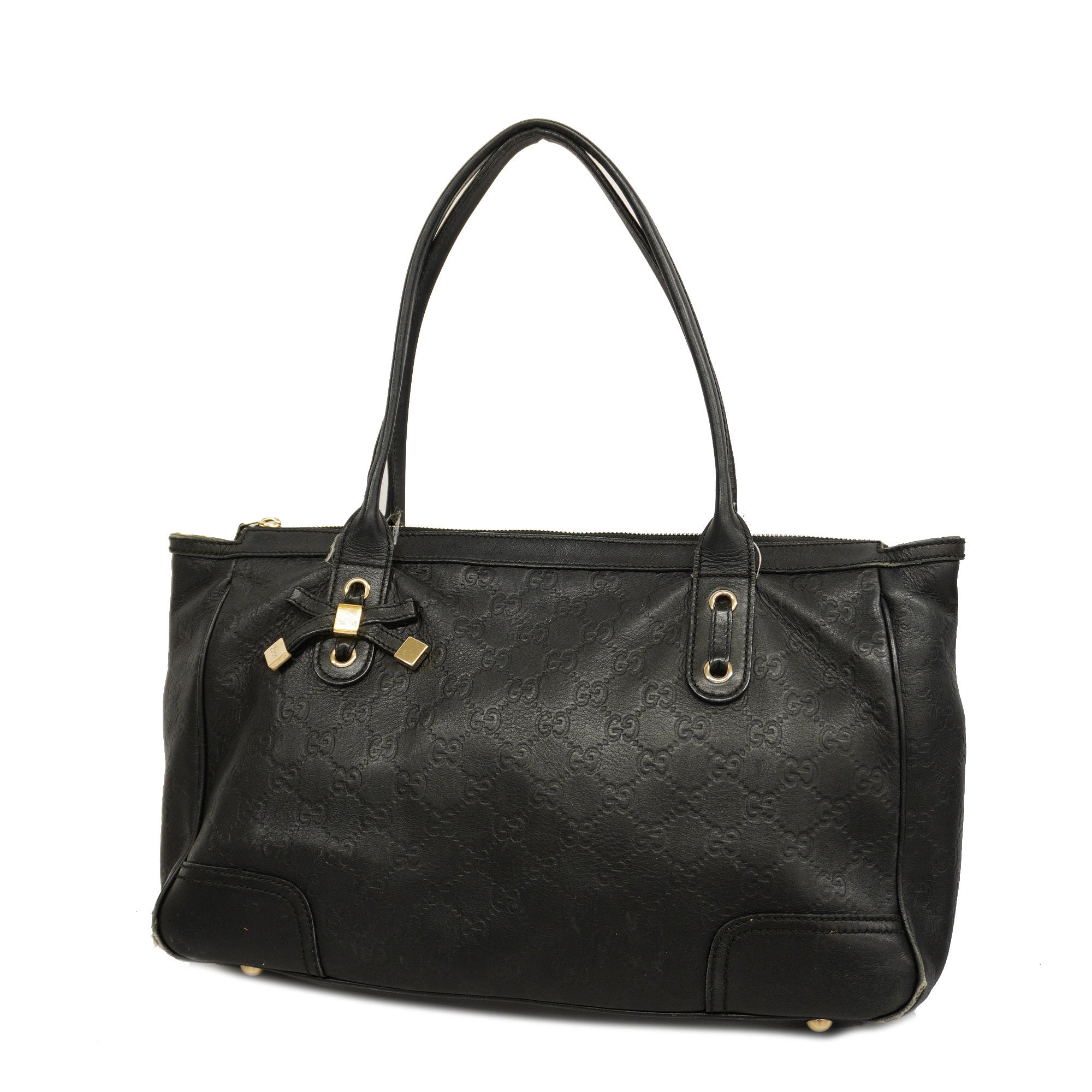 GUCCI ssima Princey 177052 Women's Leather Tote Bag Black