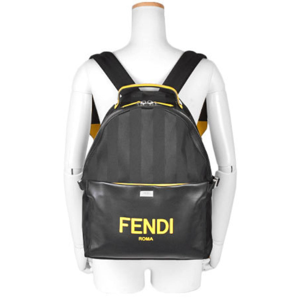 Fendi Pecan Backpack Nylon Leather Black 7VZ053