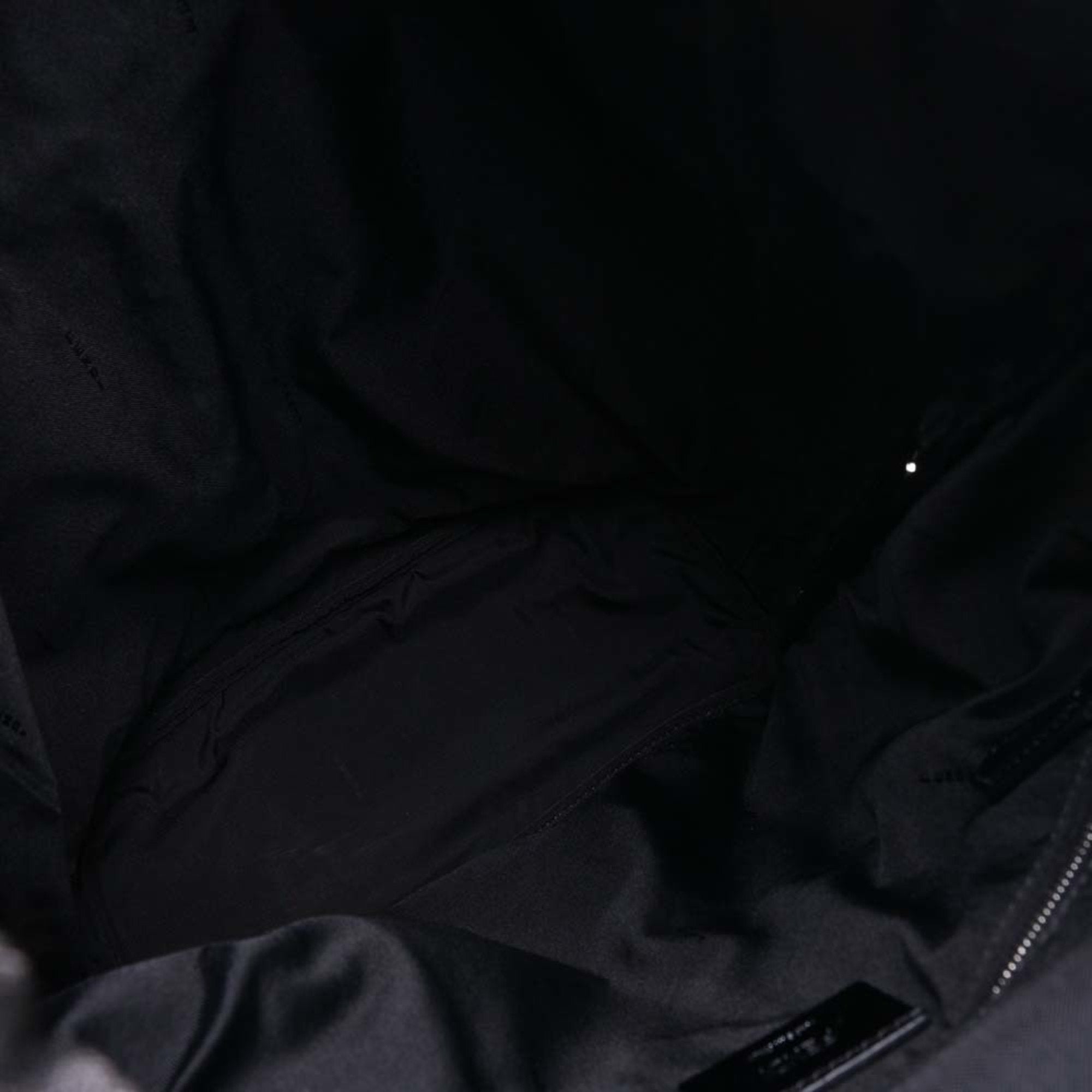 FENDI Polyamide Leather Zucca Pattern Rucksack Handbag Black Men's