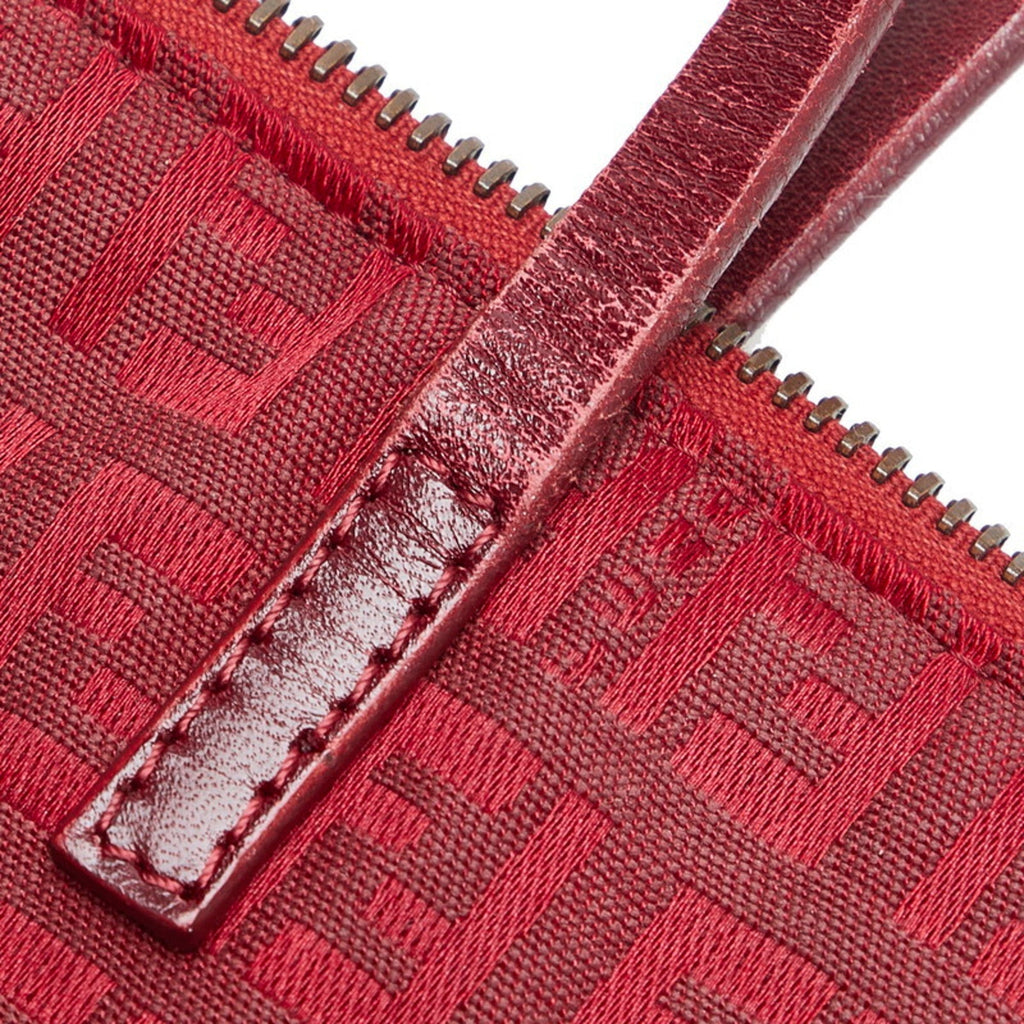 FENDI Zucchino handbag tote bag 8BH022 red canvas leather ladies