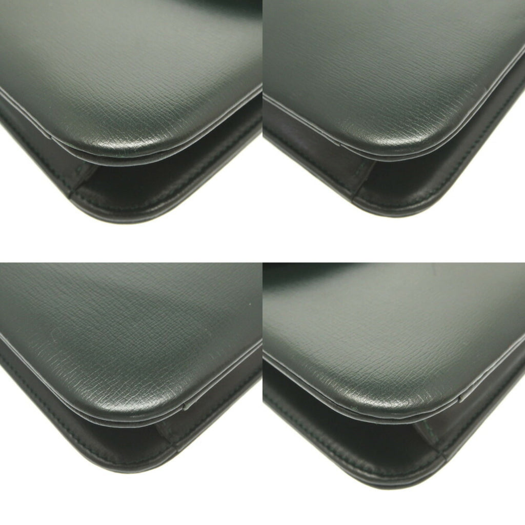 Christian Dior 2way chain CD metal fittings leather green shoulder bag clutch