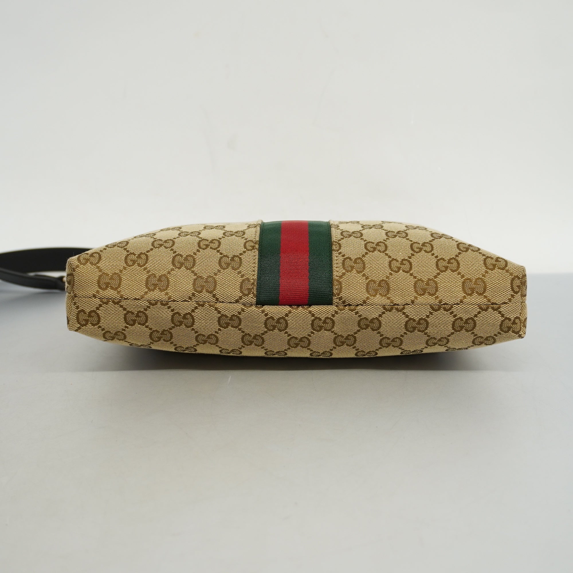 GUCCI  Sherry Line 388926 Unisex GG Canvas,Leather Shoulder Bag Beige,Black