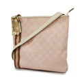 GUCCI  Sherry Line 144388 Women's GG Canvas,Leather Shoulder Bag Ivory,Pink
