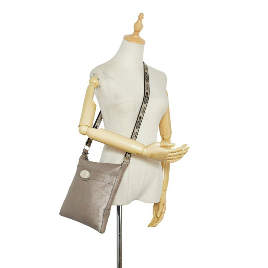 FENDI Selleria shoulder bag 8BT109 gray leather ladies