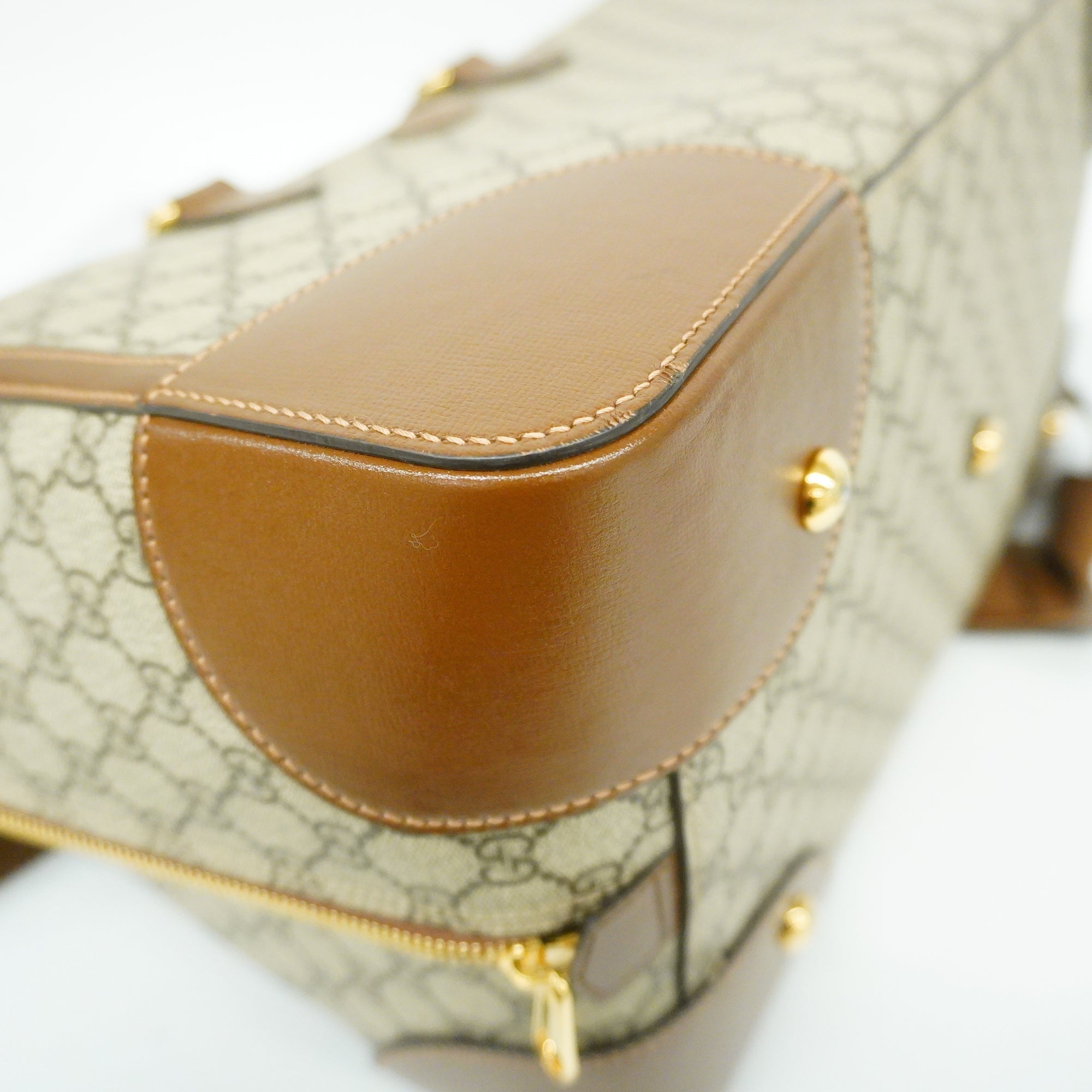 GUCCI  Interlocking G 322055 Unisex GG Supreme Boston Bag Beige,Brown