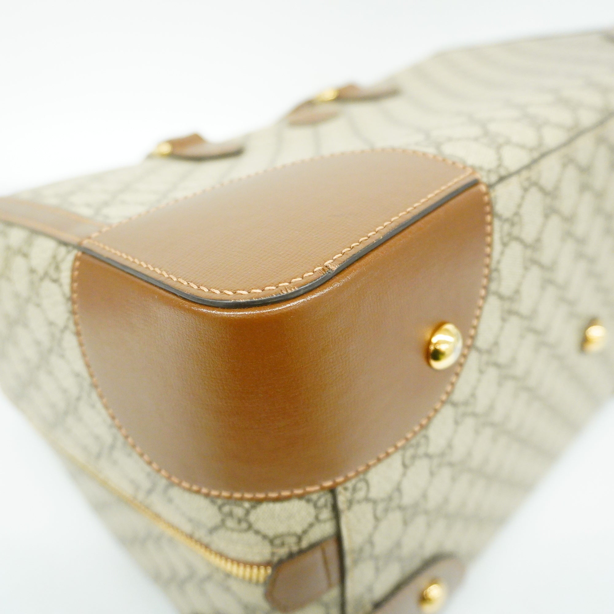 GUCCI  Interlocking G 322055 Unisex GG Supreme Boston Bag Beige,Brown