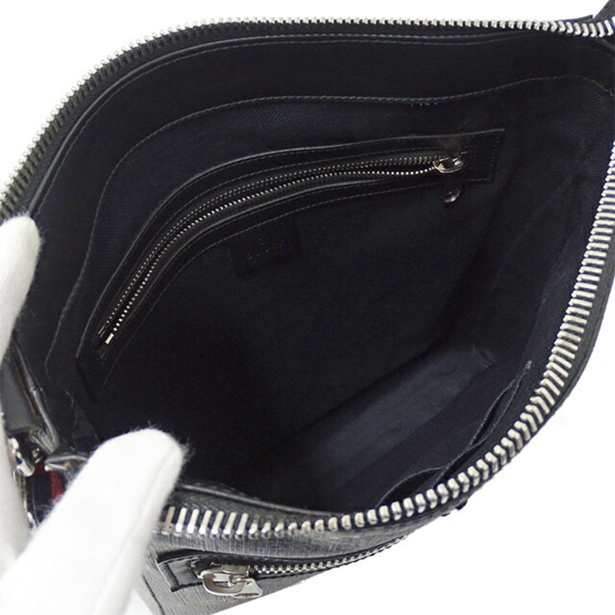 GUCCI Bag Men's GG Supreme Shoulder Black 474137 Tiger