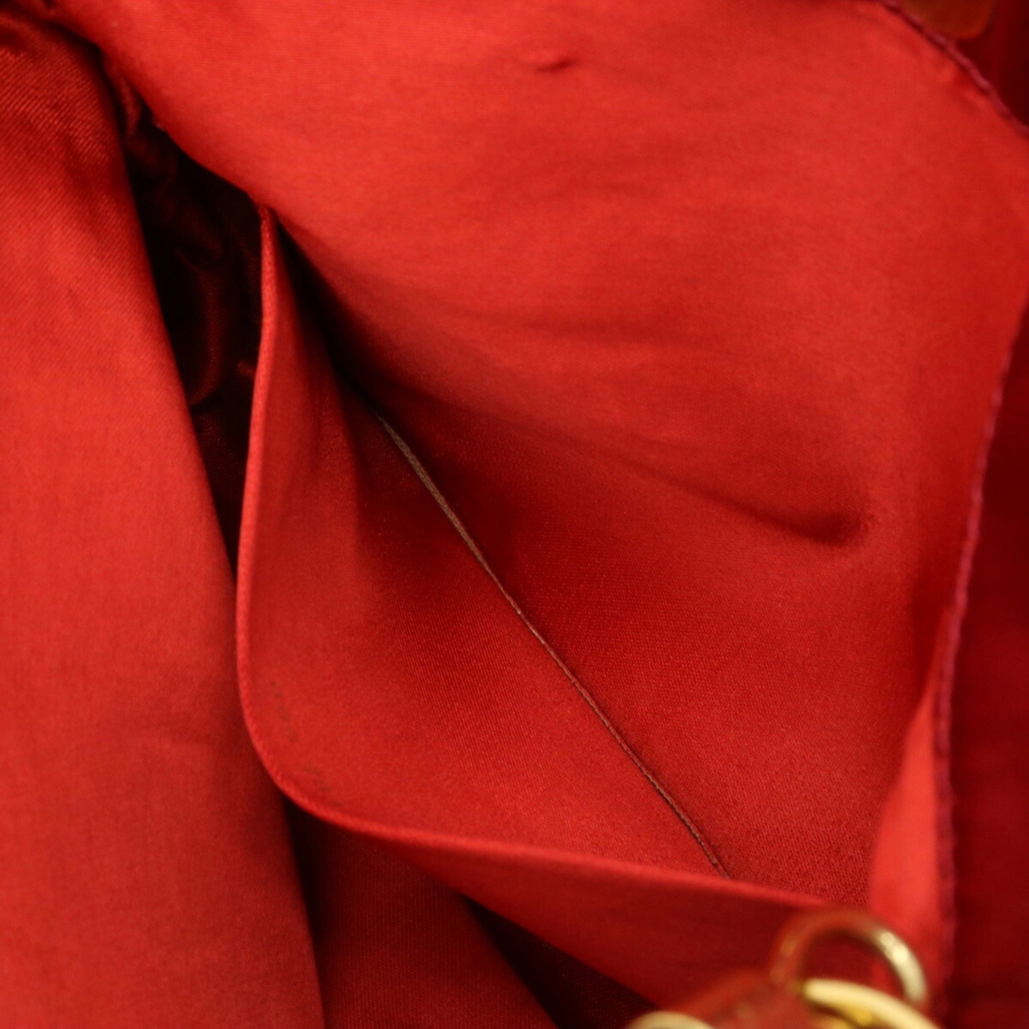 GUCCI Bamboo Handbag Shoulder Bag Satin Red 005.781.0315
