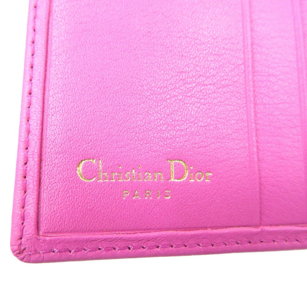 CHRISTIAN DIOR Leather Pink W Wallet