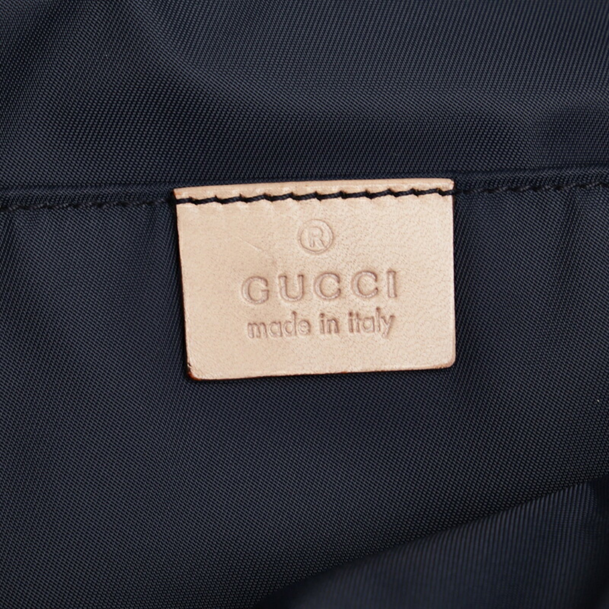 GUCCI Sherry Line Shoulder Bag 189676 Navy Canvas Men's