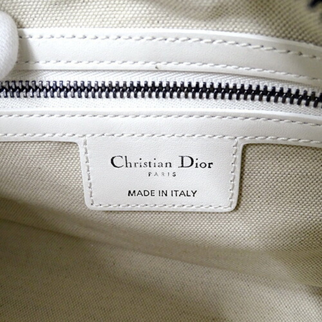 CHRISTIAN DIOR Bag Ladies Handbag Shoulder 2way Vibe Small Leather Black White Houndstooth Bicolor
