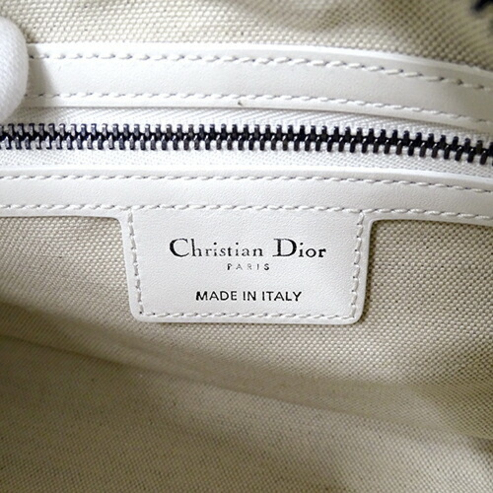 CHRISTIAN DIOR Bag Ladies Handbag Shoulder 2way Vibe Small Leather Black White Houndstooth Bicolor